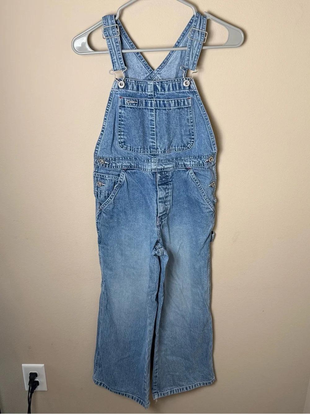 Vintage 90s Gap Denim Bibs Overalls Kids Medium Girl Boy 100% Cotton Y2K Farmer